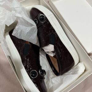 Alberto Fermani Women’s Leather Stud Sneakers in Bordeaux- 36